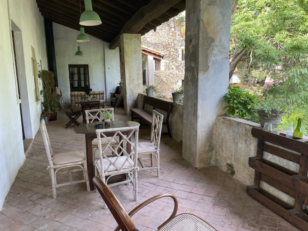 La terrasse devant notre chambre à la Casa Prat